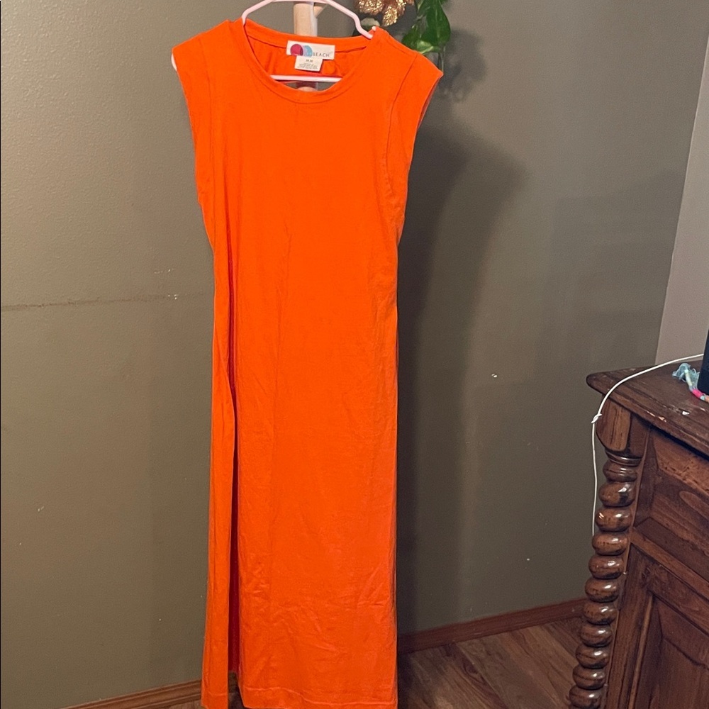 Free People Sleeveless Maxi Dress in Bright Orange